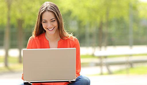 Girl with a laptop