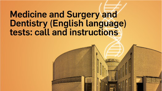 Medicine and Surgery and Dentistry and Dental prosthodontics (English language) tests: call and instructions