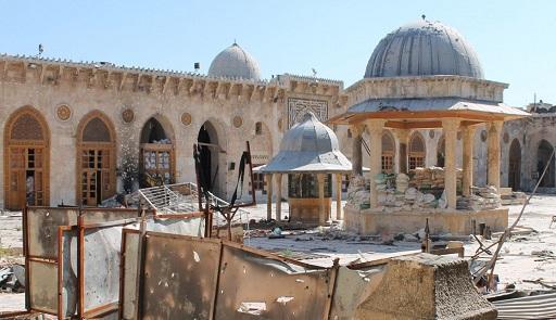 Aleppo mosque destroyed